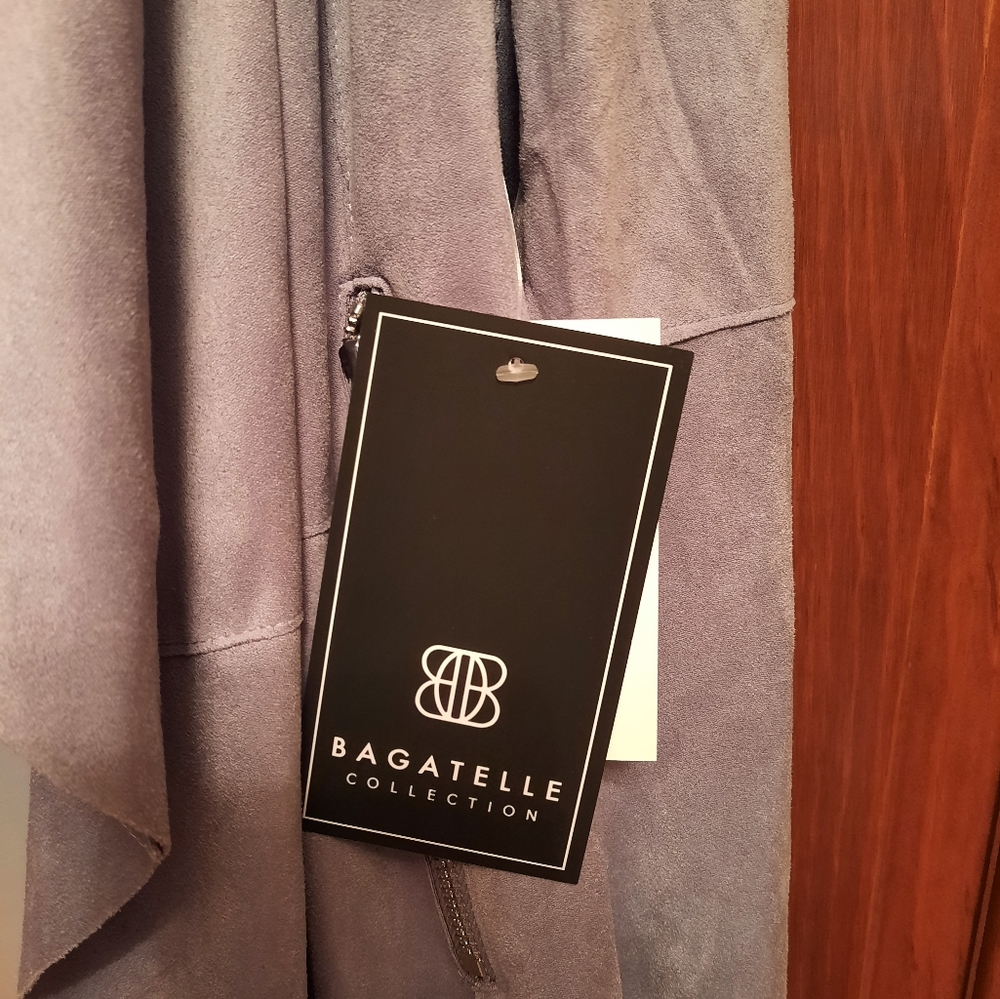 Bagatelle Collection Faux Suede Drape Front Jacket - Picture 8 of 9